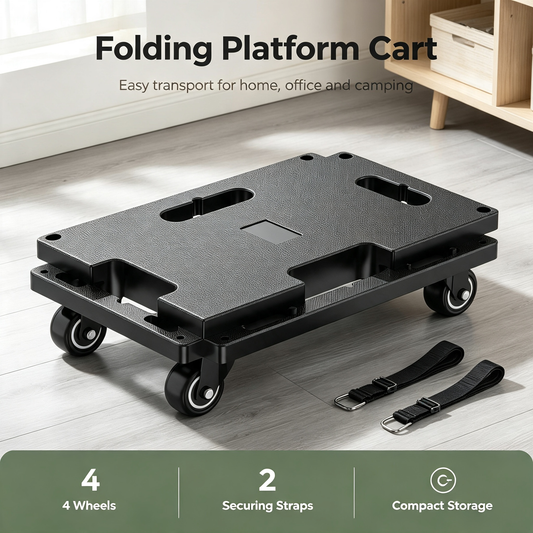 Interlocking Moving Dolly Cart with Elastic Bungee CordsKey