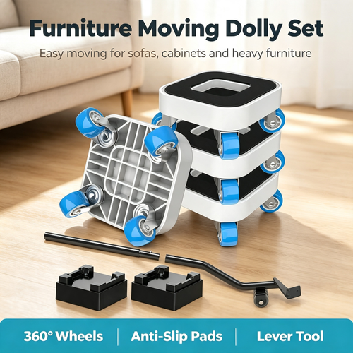 Heavy‑Duty Furniture Moving Dolly Set with Lifting Tool