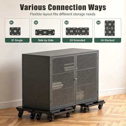 Interlocking Moving Dolly Cart with Elastic Bungee CordsKey