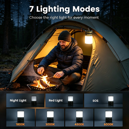 Rechargeable LED Camping Lantern, Portable 1200LM Camping Light with Power Bank Function