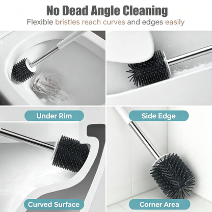 Silicone Toilet Brush with Ventilated Drying Holder