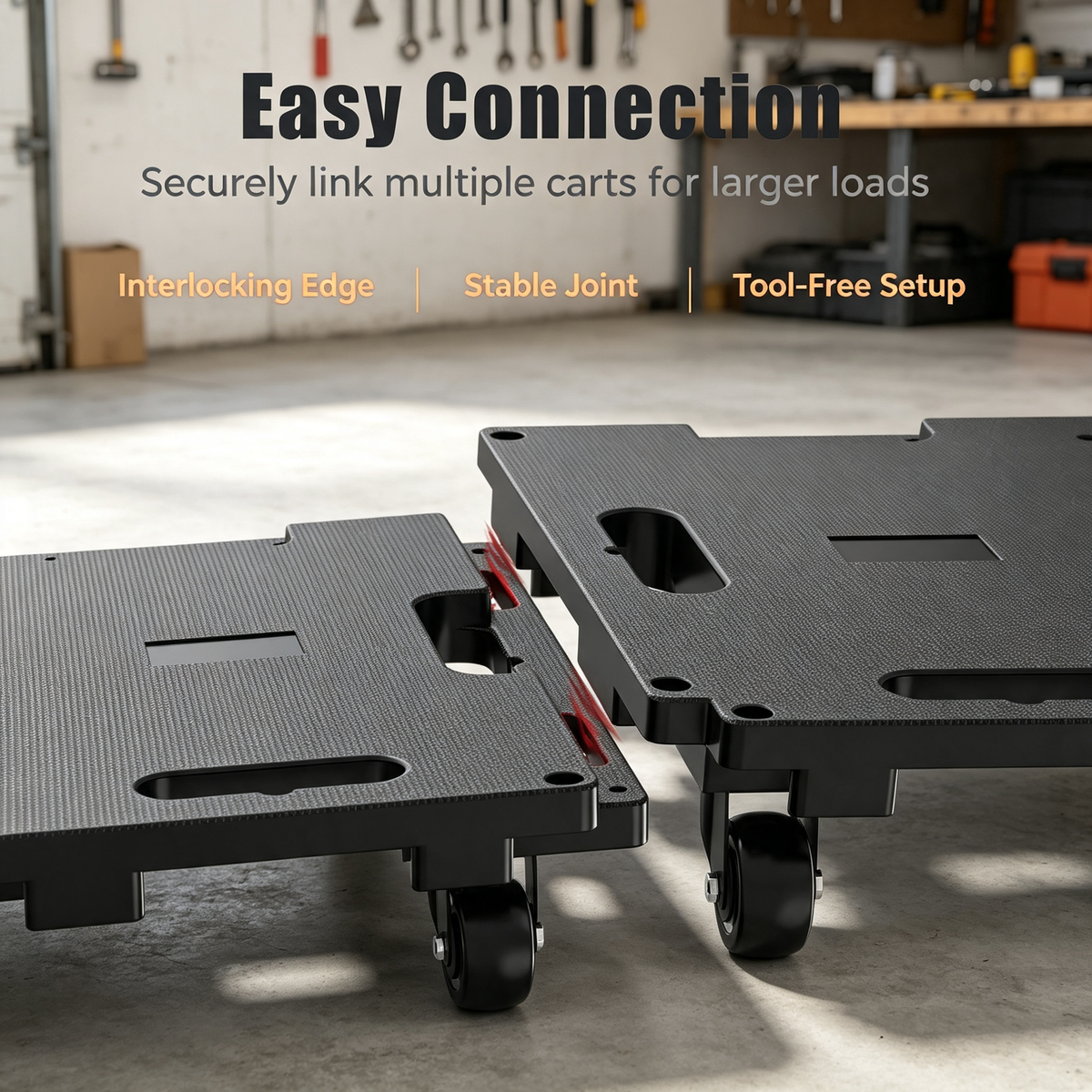 Interlocking Moving Dolly Cart with Elastic Bungee CordsKey