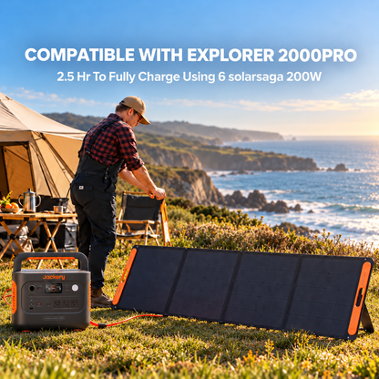 200W Portable Foldable Solar Panel with Stand - IP68 Waterproof
