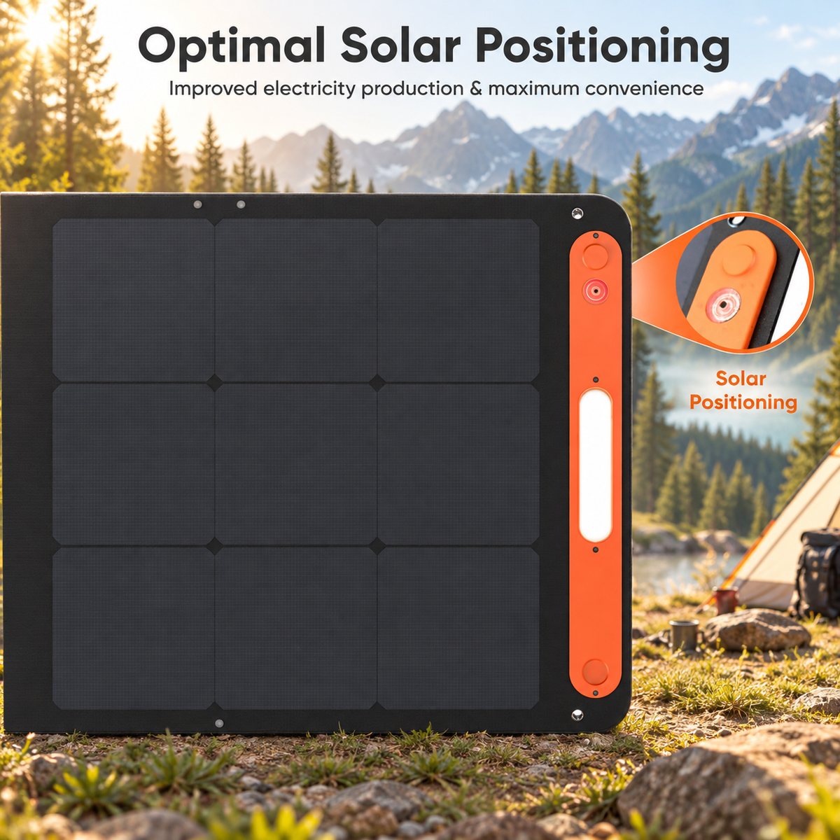 200W Portable Foldable Solar Panel with Stand - IP68 Waterproof