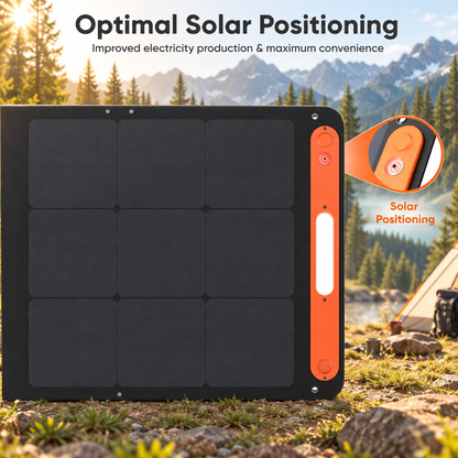 200W Portable Foldable Solar Panel with Stand - IP68 Waterproof