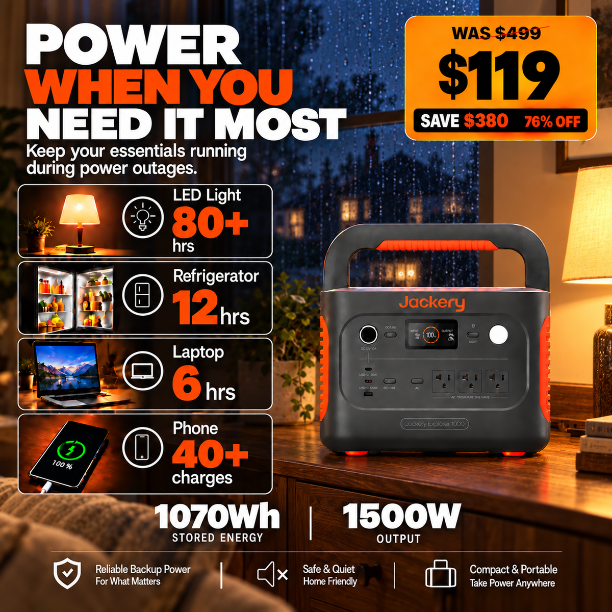 1070Wh Solar Generator Kit + FREE 200W Solar Panel (Limited BOGO)