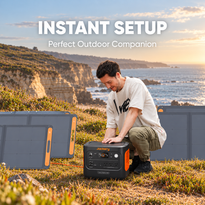 200W Portable Foldable Solar Panel with Stand - IP68 Waterproof
