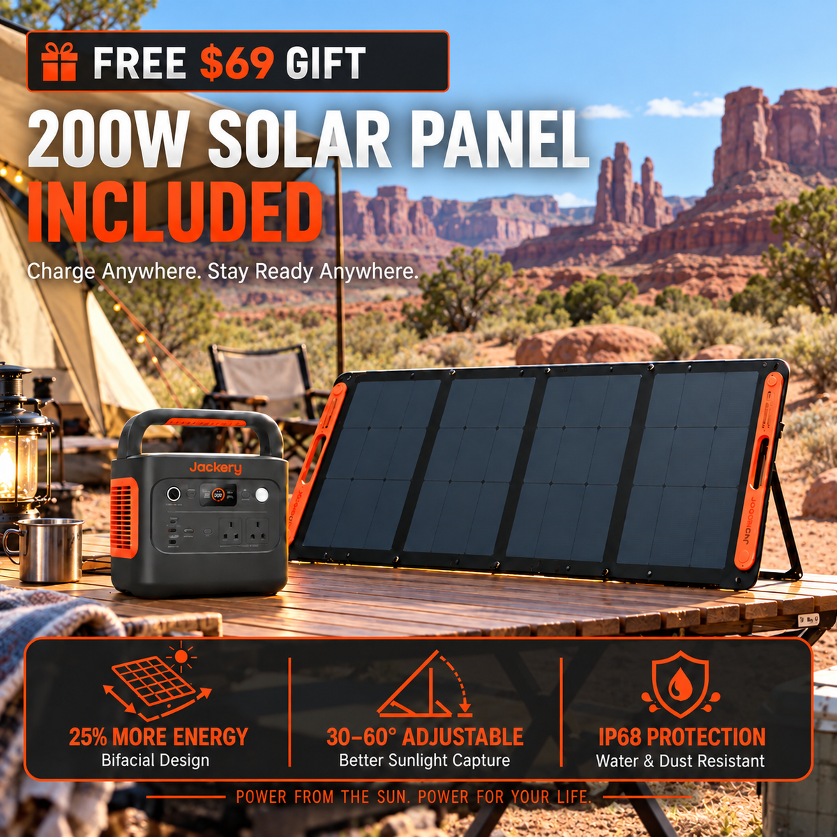 1070Wh Solar Generator Kit + FREE 200W Solar Panel (Limited BOGO)